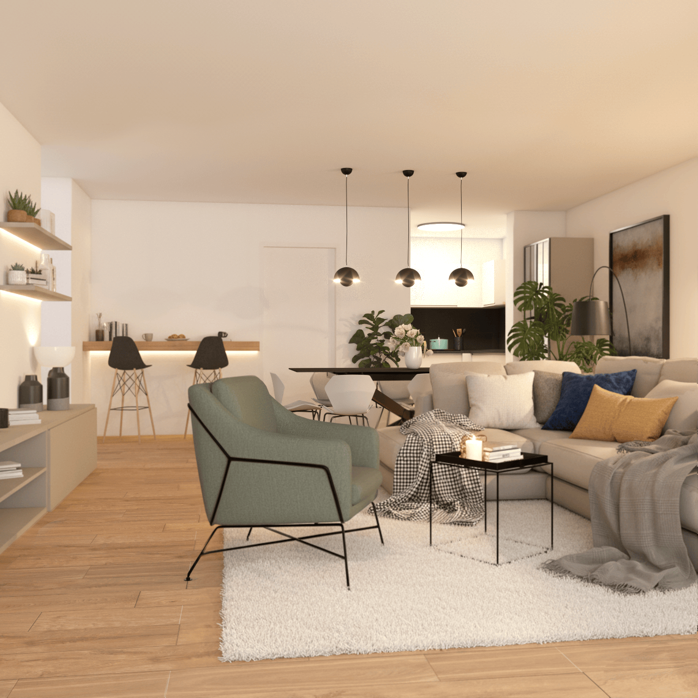 soggiorno trilocale 1 - Residenza Arzentina